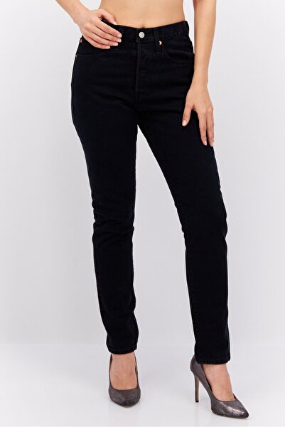 Levi's Kadın سكيني فيت Düz Esnek Kot, Siyah