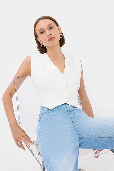 Hiccup V-Neck Sleeveless Vest - Buttoned