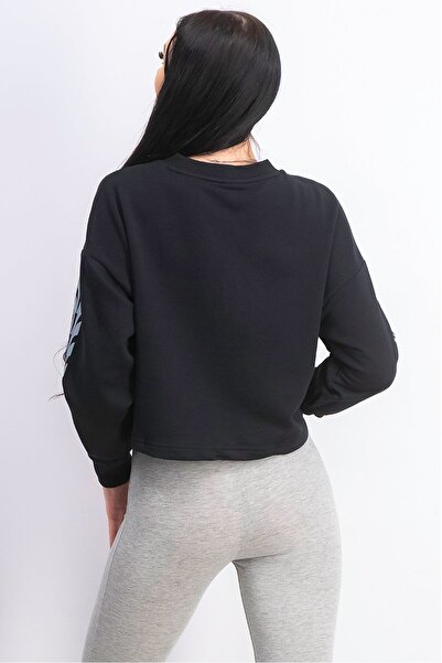 Puma Women Evide Crew,Neck Long Sleeves Crop Sweatshirt, Black