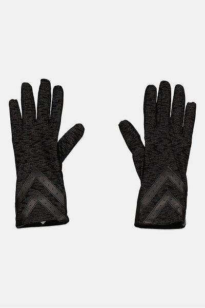 Isotoner Women Chevron Stretch Touch Gloves, Grey