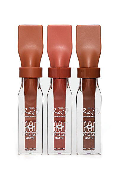AİLY COSMETİCS Rose HD Matte 3'lü Kalıcı, Mat Ruj Seti