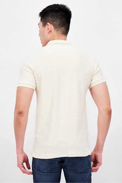 Threadbare Men Regular Fit Short Sleeve Training Polo Shirt, Beige