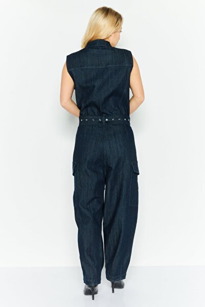 Michael Kors Women Solid Sleeveless Jumpsuit, Blue