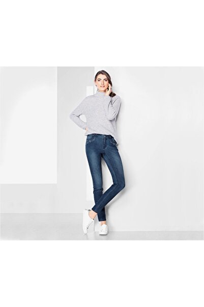 Tchibo Women Slim Fit Washed Stretchable Jeans, Blue