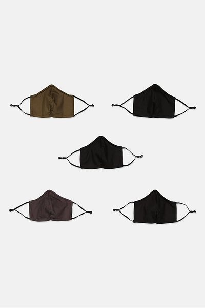 Cat & Jack Kids Boy 5 Pcs Washable Face Mask, Multicolor