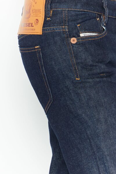 Diesel Men Slim Fit Dark Plain Stretchable Jeans, Navy