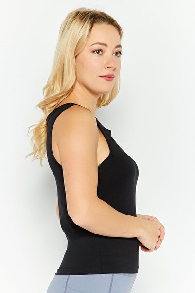 Esprit Women Round Neck Sleeveless Brand Logo Tank Top, Black