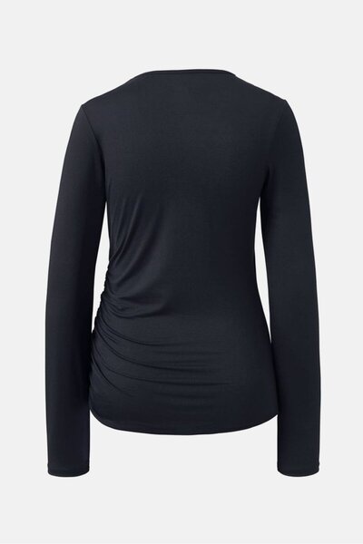 Tchibo Women V-neckline Long Sleeve Plain Top, Navy