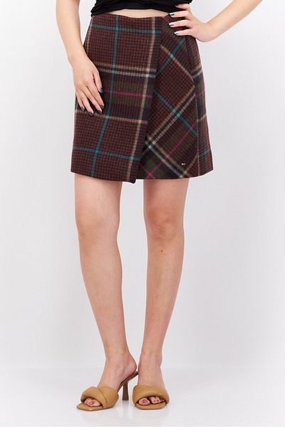 Tommy Hilfiger Women Plaid Mini Skirts, Maroon