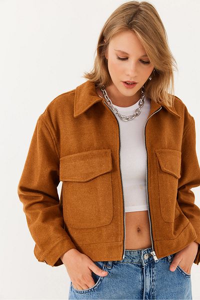 Bianco Lucci Soft Stamp Crop Jacket für Damen MBMS013 60501013