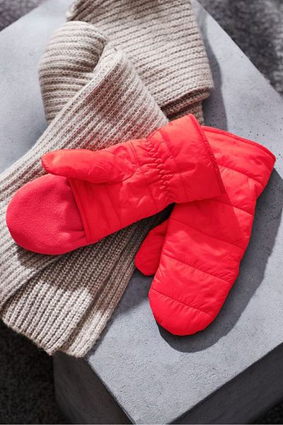 Tchibo 1 Pair Of Quilted Folding Mittens, Red