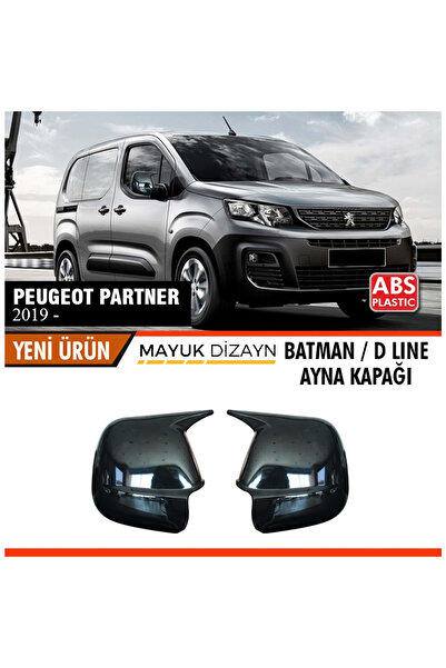 Mayuk Dizayn PEUGEOT Partner (2019+) Batman Yarasa Ayna Kapağı + Montaj Bandı...