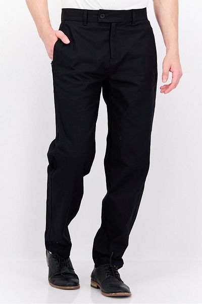 Lyle & Scott Men Regular Fit Plain Chino Pants, Black