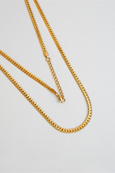 So CHIC... Örgü Model Sarı Kaplama Çelik Erkek Kolye