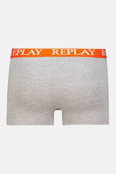 Replay Men 2 Pc Cotton Stretch Trunks, Grey