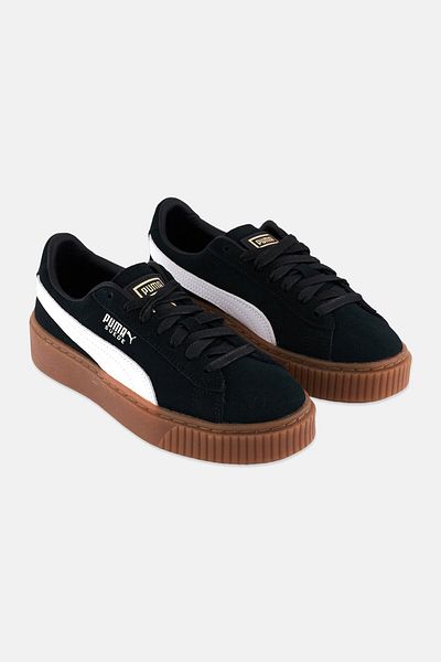 Puma Women Suede Core Platform Shoes, Black And White