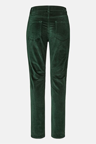 Tchibo Women Slim Fit Mid Rise Straight Leg Stretch Jeans, Dark Green