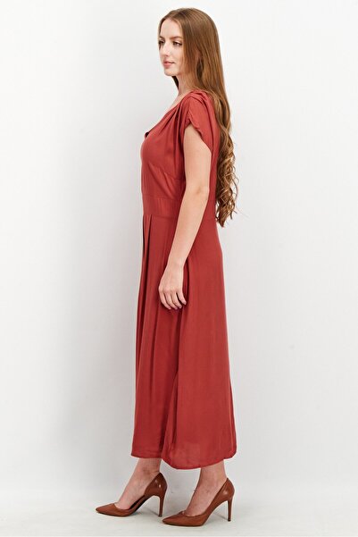 Tchibo Women Plain Maxi Dress, Rust