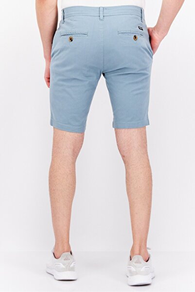 Threadbare Men Slim Fit Solid Basic Shorts, Sage Blue