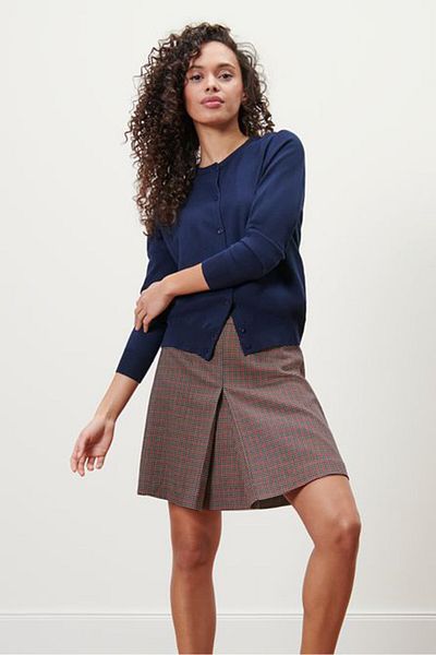 Tchibo Women Textured Basic Skirt, Red Combo