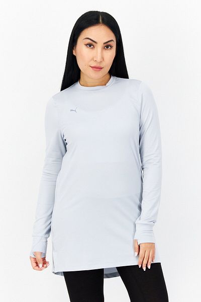 Puma Women Sportswear Fit Long Sleeve Training Top, Platinum Grey