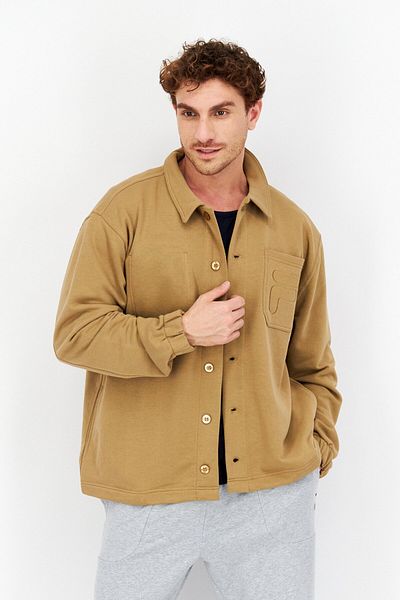 Fila Men Sportswear Fit Brand Logo Training Jackets, Tan