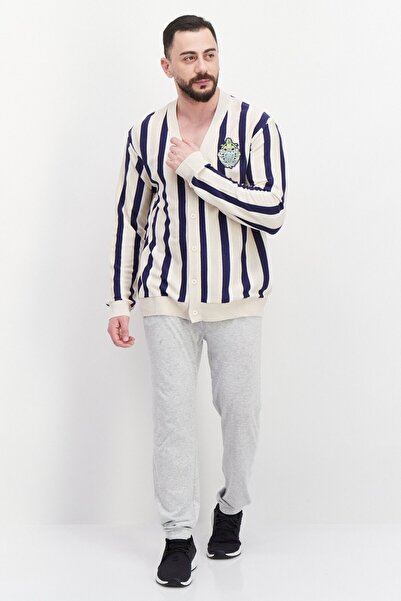 Fila Men Sportswear Fit V Neck Long Neck Outdoor Cardigan, Beige