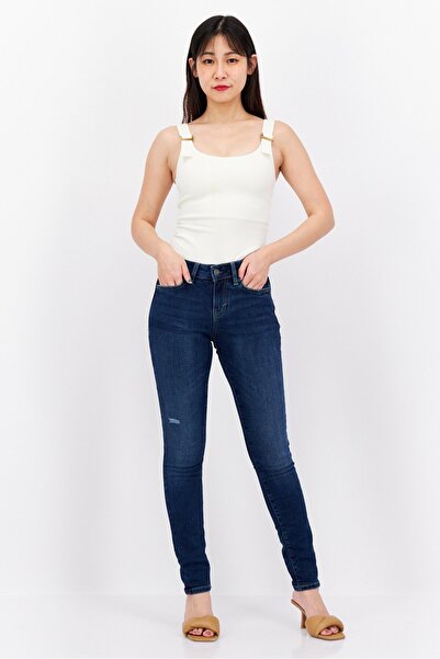 Esprit Women Skinny Fit Dark Wash Stretchable Jeans, Navy