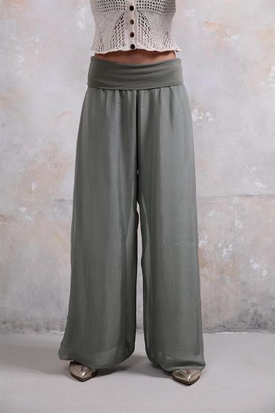 Bohem Stil Pantaloni Wes din mătase căptușiți cu corsaj italian