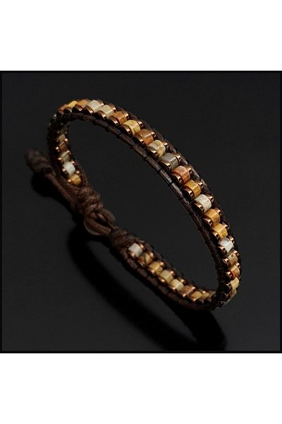 Seven Art Jewelry Yellow Agate Bracelet with Natural Stones - for Men and Women