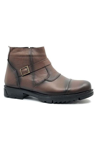 Kids Club Shoes Ανδρικές μπότες Geppetto Dallas - Μάλλινο εσωτερικό, σόλα από καουτσούκ, γνήσιο δέρμα, ΚΑΦΕ