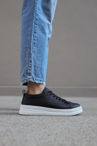 Knack Black Sneakers - 010 Model White Sole Shoes