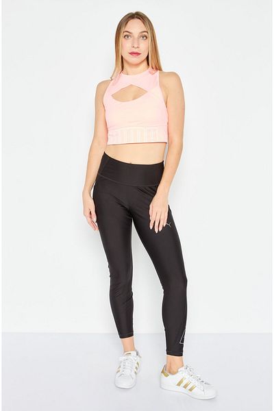 Puma Women Lightly Padded Brand Logo Training Sports Bra, Pink