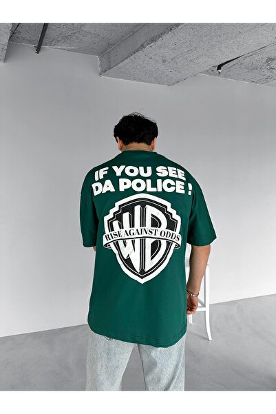 ablukaonline Чоловіча футболка Oversize з принтом «Police!» з двома нитками, ...