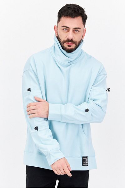 Tribe of 6 Men Sportswear Fit Long Sleeve Training Sweatshirt, Light Blue