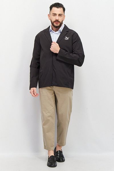 Puma Men Athletic Fit Plain Semi-Formal Blazer, Black