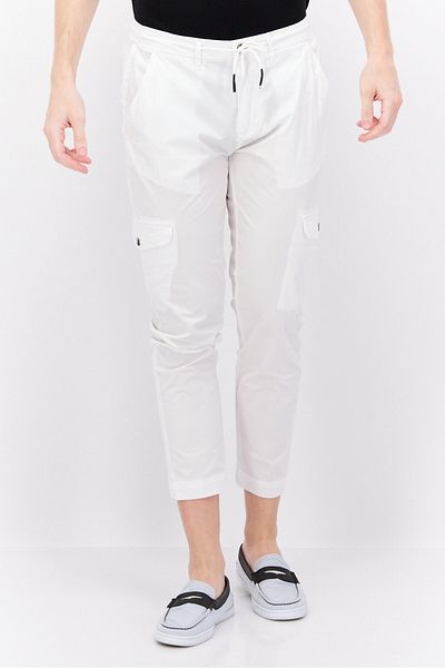 Sorbino Men Regular Fit Solid Stretchable Cargo Pants, White