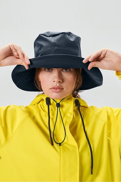 Tchibo Women Plain Rain Bucket Hat, Navy Blue