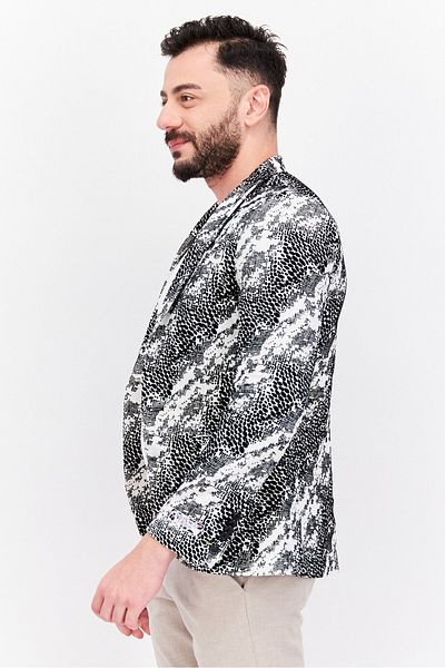 Twisted Tailor Men Regular Fit Textured Casual Blazer, White