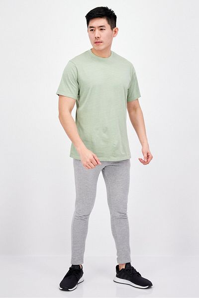 Threadbare Men Crew Neck Short Sleeve Solid T-shirts, Sage Green