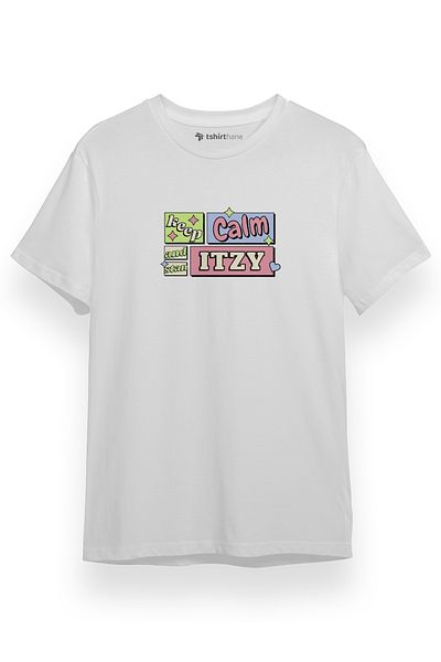 Tshirthane Itzy Keep Calm and Stan White Short Sleeve Men's T-Shirt