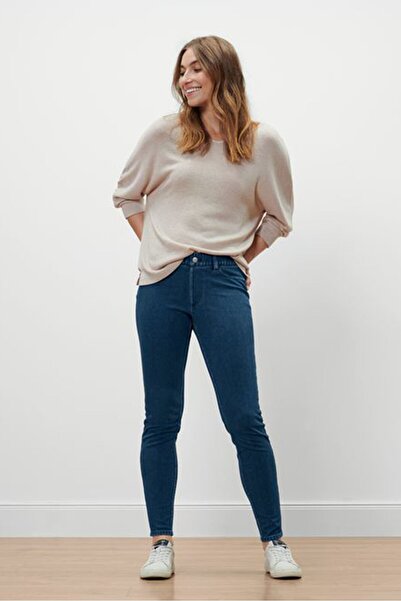 Tchibo Women Skinny Fit Plain Stretchable Straight Leg Denim, Blue