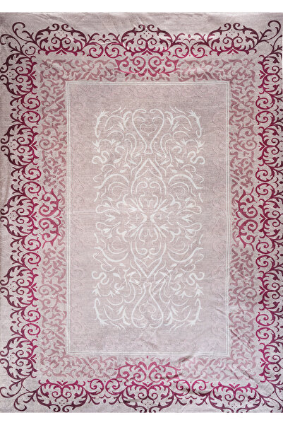 RENKLİBUTİK Modern Patterns Velvet Textured Elastic Sponge Non-Slip Washable Carpet Cover - 9 M2