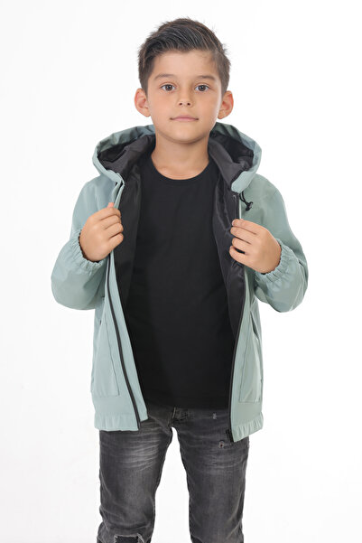 Montland Спортивний дощовик для хлопчиків, м'ятно-зелений, з підкладкою, капю...