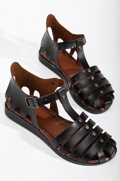 Ccway 4-Piece Women's Sandals Black Skin