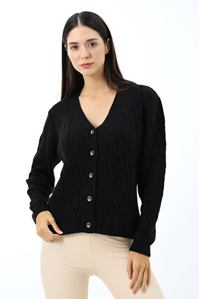 Devinka Cardigan de damă, cu nasturi, cu textura moale