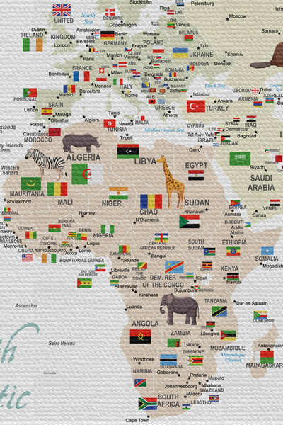 Findify Store Duvar Örtüsü Çocuk Odası Dünya Haritası Kaliteli Kanvas Duvar H...