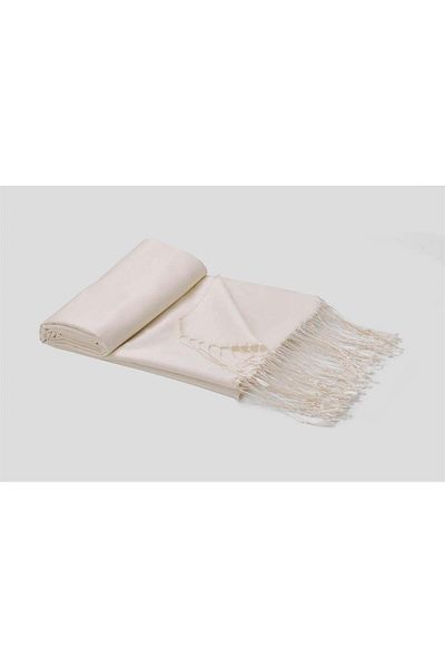 ARMANDA 100% Silk Shawl - Cream