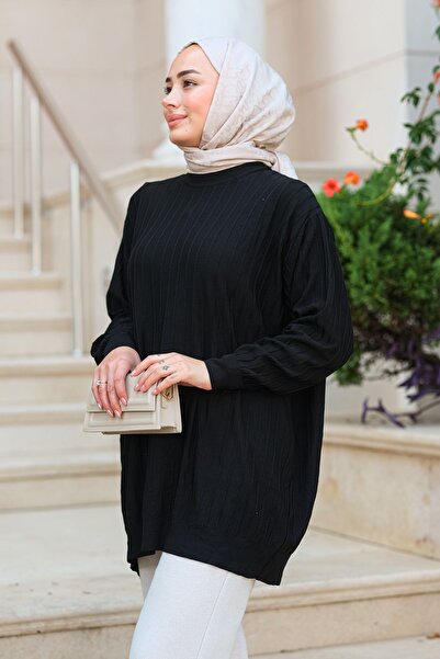 LOCCO Black Crew Neck Tunic