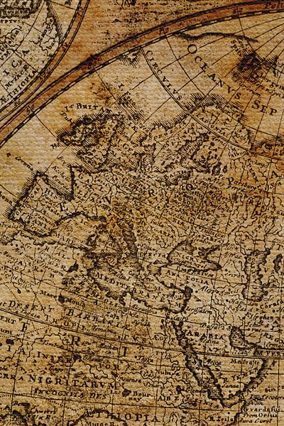 GLOBELUX Wintage Old World Map - Quality Canvas Duar Carpet, Model 4058